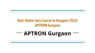Best Online Java Course In Gurgaon 2022_ APTRON Gurgaon