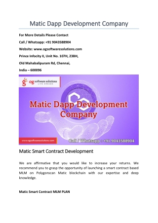 Matic Dapp development company