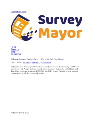 Walgreenslistens Feedback survey- PPT