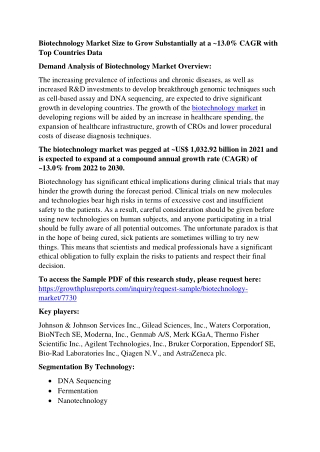 Biotechnology Market