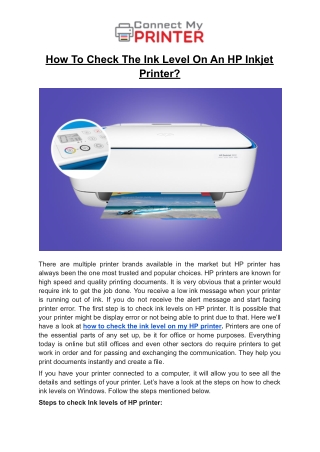 How To Check The Ink Level On An HP Inkjet Printer