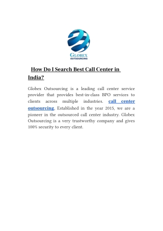 How Do I Search Best Call Center in India