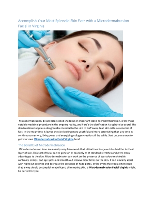 Microdermabrasion Facial Virginia