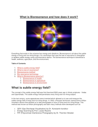 What is Bioresonance and how does it work(1)