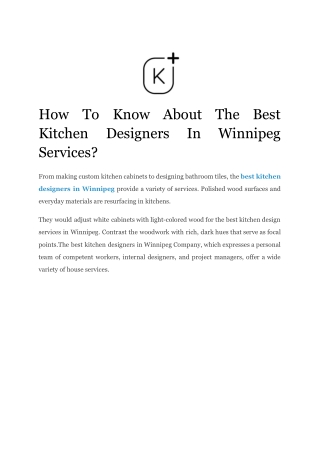 How To Know About The Best Kitchen Designers In Winnipeg Services ?