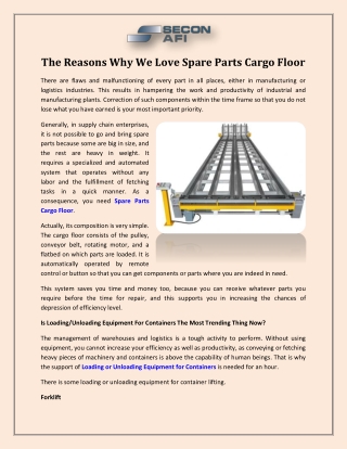 The Reasons Why We Love Spare Parts Cargo Floor