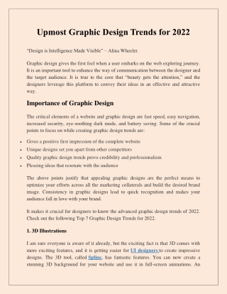 Upmost Graphic Design Trends for 2022