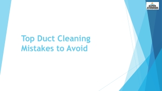 Top Duct Cleaning Mistakes to Avoid