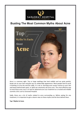 Busting The Most Common Myths About Acne