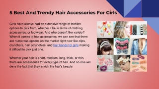 5 Best And Trendy Hair Accessories For Girls