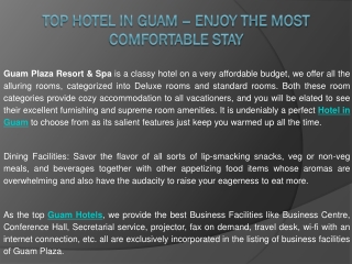 Top Hotel in Guam – Enjoy the most comfortable Stay