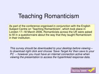 Teaching Romanticism