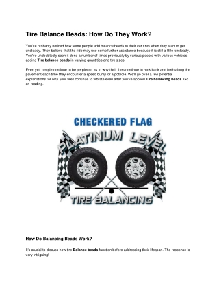 Tire balancing beads| Checkered Flag Tire Balance Beads