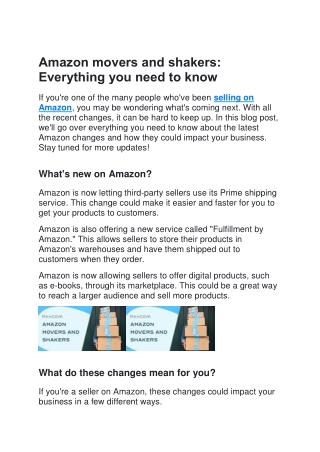 Amazon movers and shakers Everything you need to know