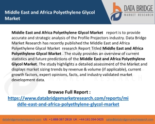 Middle East and Africa Polyethylene Glycol Market