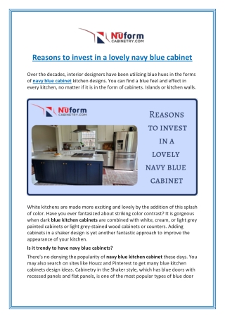 Reasons to invest in a lovely navy blue cabinet