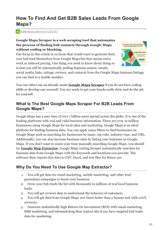 1How To Find And Get B2B Sales Leads From Google Maps