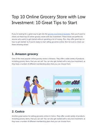 Top 10 Online Grocery Store with Low Investment 10 Great Tips to Start