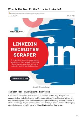 What Is The Best Profile Extractor LinkedIn