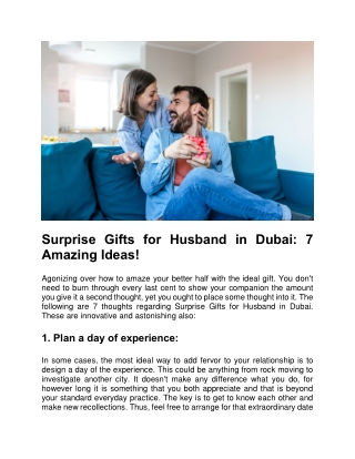 Surprise Gifts for Husband in Dubai: 7 Amazing Ideas!