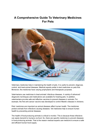 Veterinary medicines
