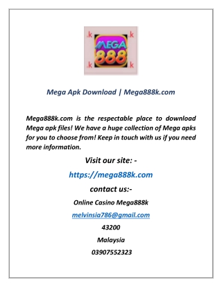 Mega Apk Download