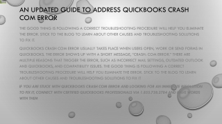 Easy way to resolve QuickBooks Crash Com Error