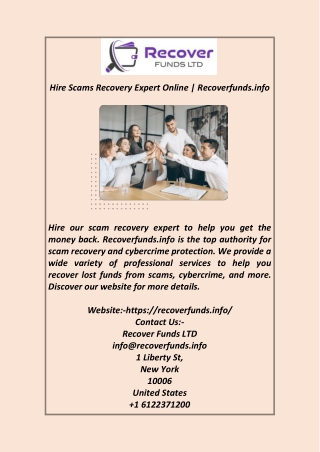 Hire Scams Recovery Expert Online | Recoverfunds.info