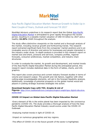 Asia-Pacific Digital Education Market Research Report: Forecast (2022-27)