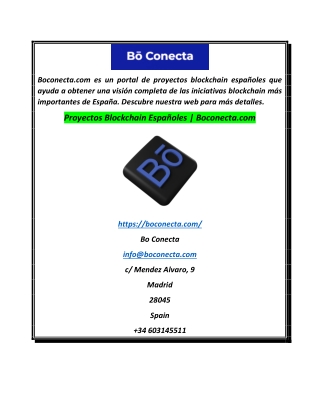 Proyectos Blockchain Españoles  Boconecta.com