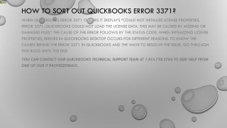 Easy method to resolve QuickBooks Error 3371 quickly