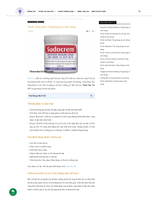 Thuốc Sudocrem: Công dụng và cách dùng