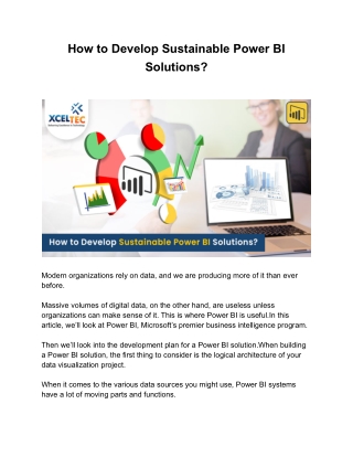 How to Develop Sustainable Power BI Solutions_