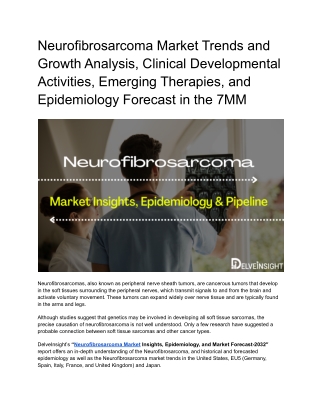 Neurofibrosarcoma Market Insights and Epidemiology Report