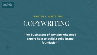 Copywriter for Women - Whitney Wrote This