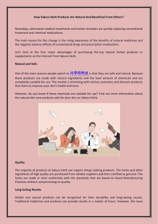 How Sakura Herb Products Are Natural And Beneficial From Others