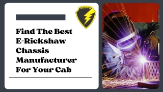 Choose The Best E-Rickshaw Chassis Manufacturer For Your Cab
