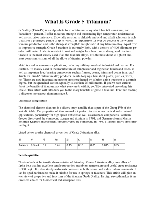 What Is Grade 5 Titanium?