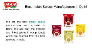 Best Indian Spices Manufacturers in Delhi