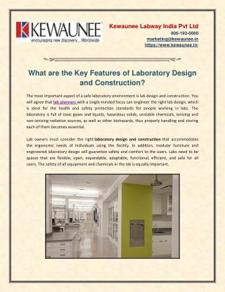What are the Key Features of Laboratory Design and Construction