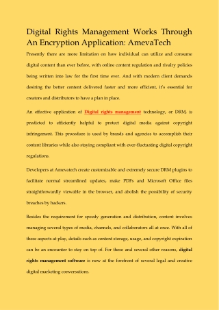 DIGITAL RIGHTS MANAGEMENT WORKS THROUGH AN ENCRYPTION APPLICATION