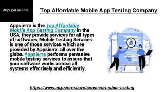 Top Affordable Mobile App Testing Company
