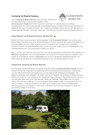 Baalse Hei  Camping bij Baarle Nassau