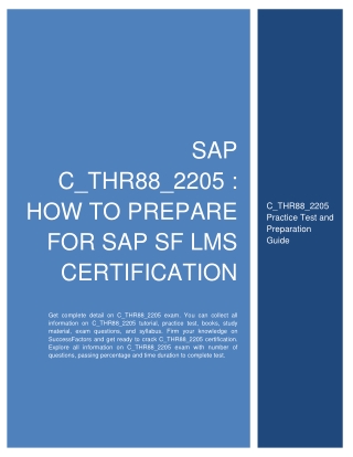 SAP C_THR88_2205 : How to Prepare for SAP SF LMS Certification