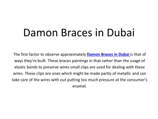 Damon Braces Dubai