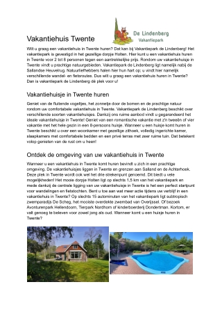 Vakantiehuis Twente
