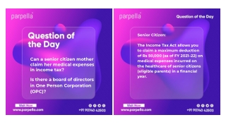 Can a senior citizen mother claim her medical expenses in income tax?