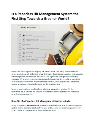 Is a Paperless HR Management System the First Step Towards a Greener World