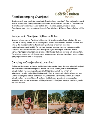 Familiecamping Overijssel