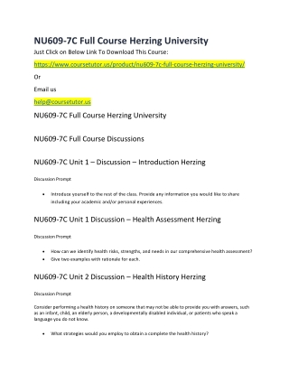 NU609-7C Full Course Herzing University